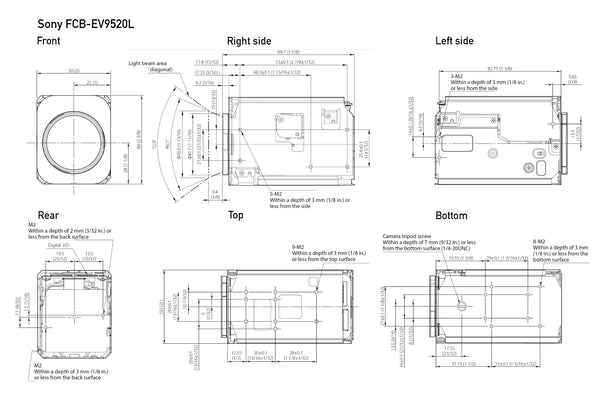 Sony FCB-EV9520L Camera, 1080p60 HD, 1/2.8" STARVIS 2 CMOS, 30x Optical Zoom, VISCA Control