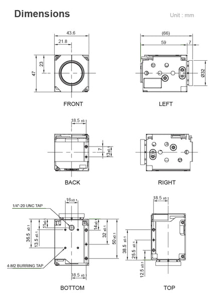 WONWOO MC-105Q 4MP 10x Zoom Module Camera, 1/2.8" Sony CMOS, Day/Night, WDR, LVDS/CVBS