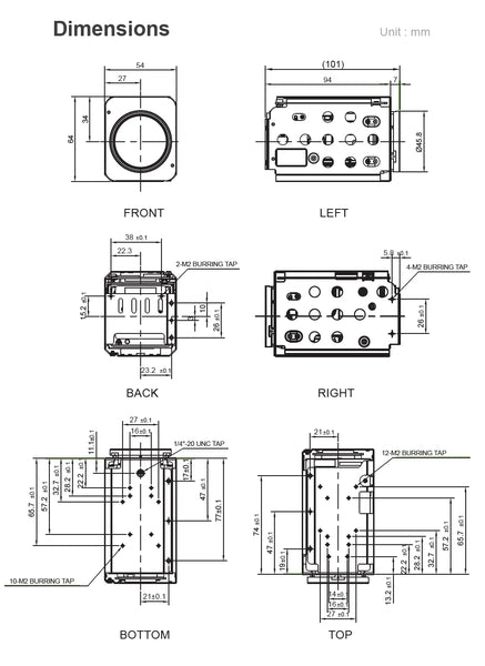 WONWOO MM-555 2MP 55x Zoom Module Camera, Sony 5MP CMOS, Day/Night, WDR